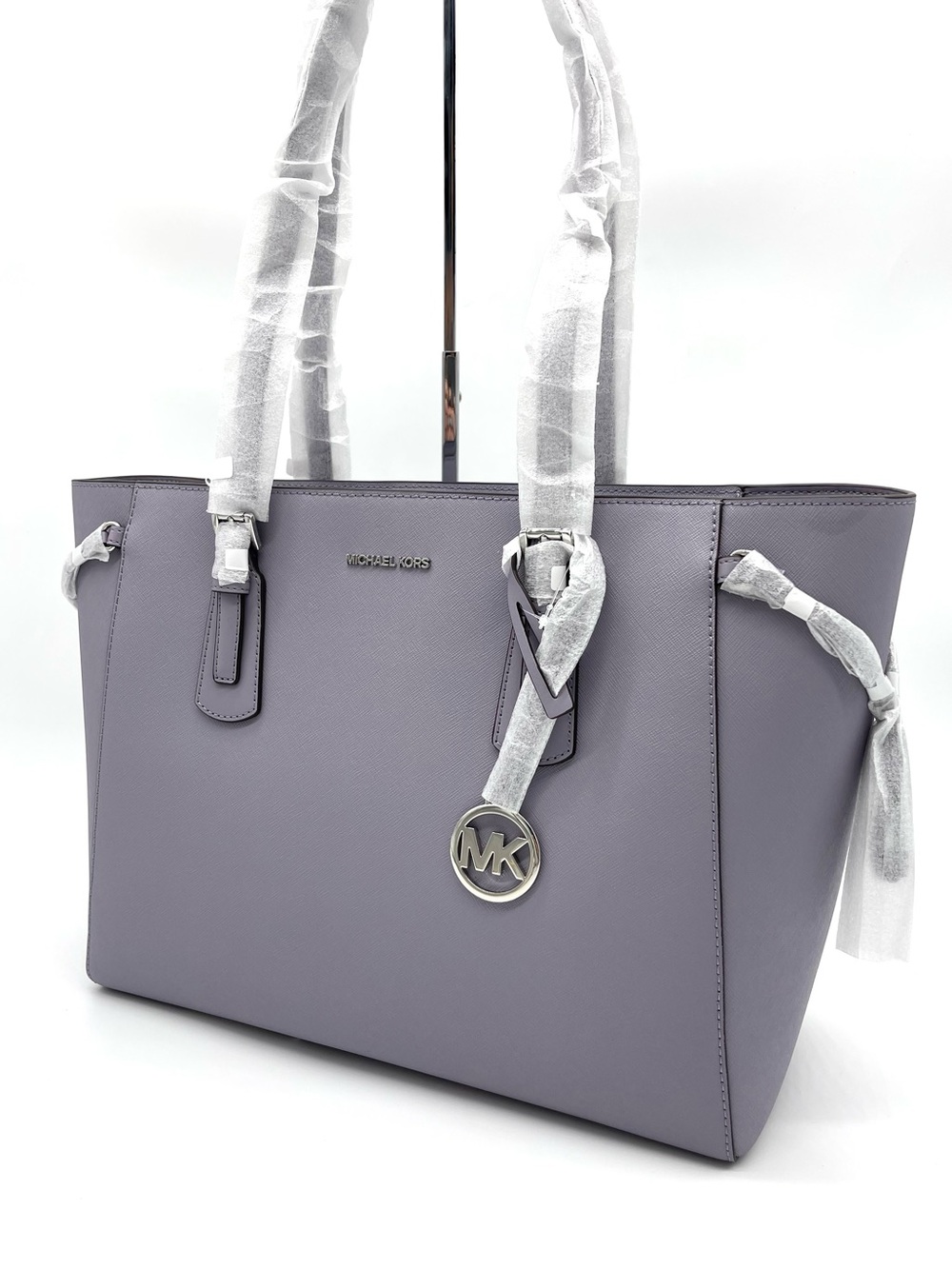 Michael Kors Voyager Lavender Saffiano Tote Bag with MK Charm